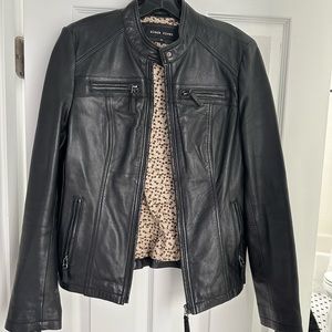 BLACK RIVET Real Leather Moto Jacket